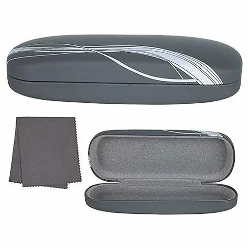 Hard Eyeglass Case Protective Clamshell Holder for Glasses With Microfiber Cloth