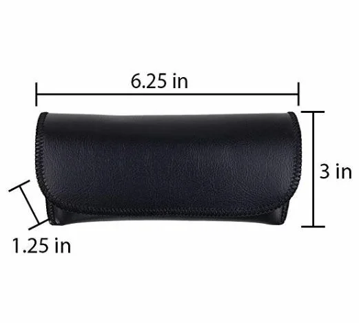 Semi Hard Eyeglass Case Protective PVC Leather Style Holder- Hook & Loop Closure 4